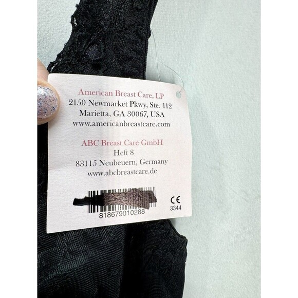 ABC American Breast Care Dream Lace Wire Free Bra 42B Black Mastectomy #504 NEW - Picture 6 of 10